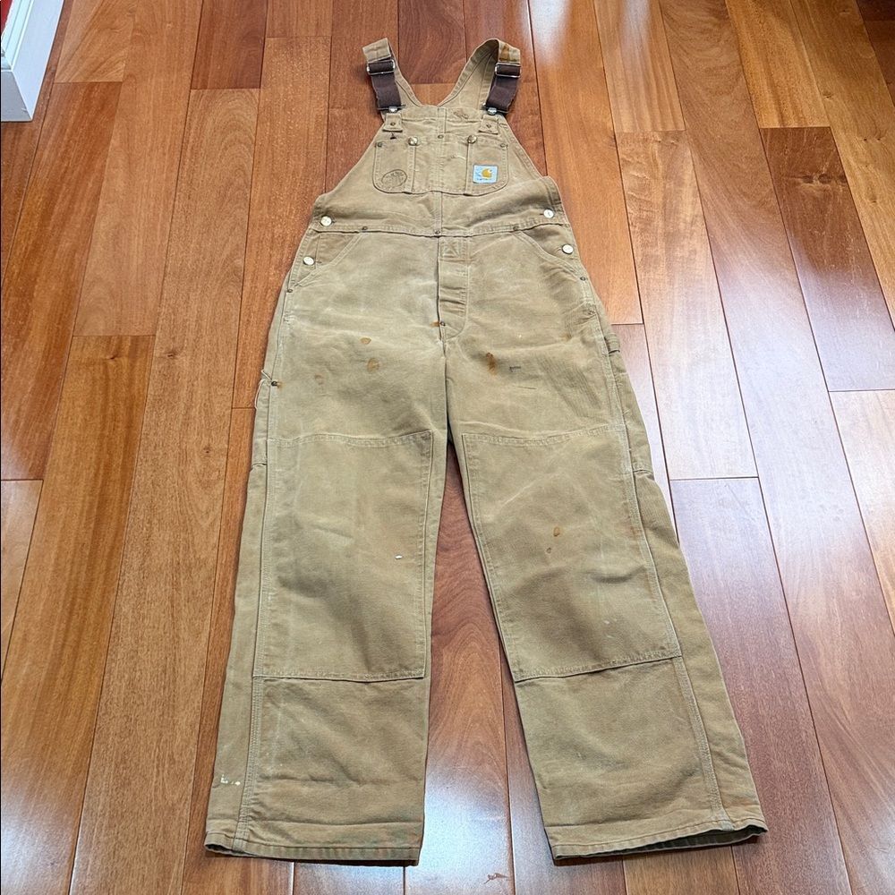 Carhartt Vintage Double Knee Overalls M Near Mint Denim Workwear size 34‎